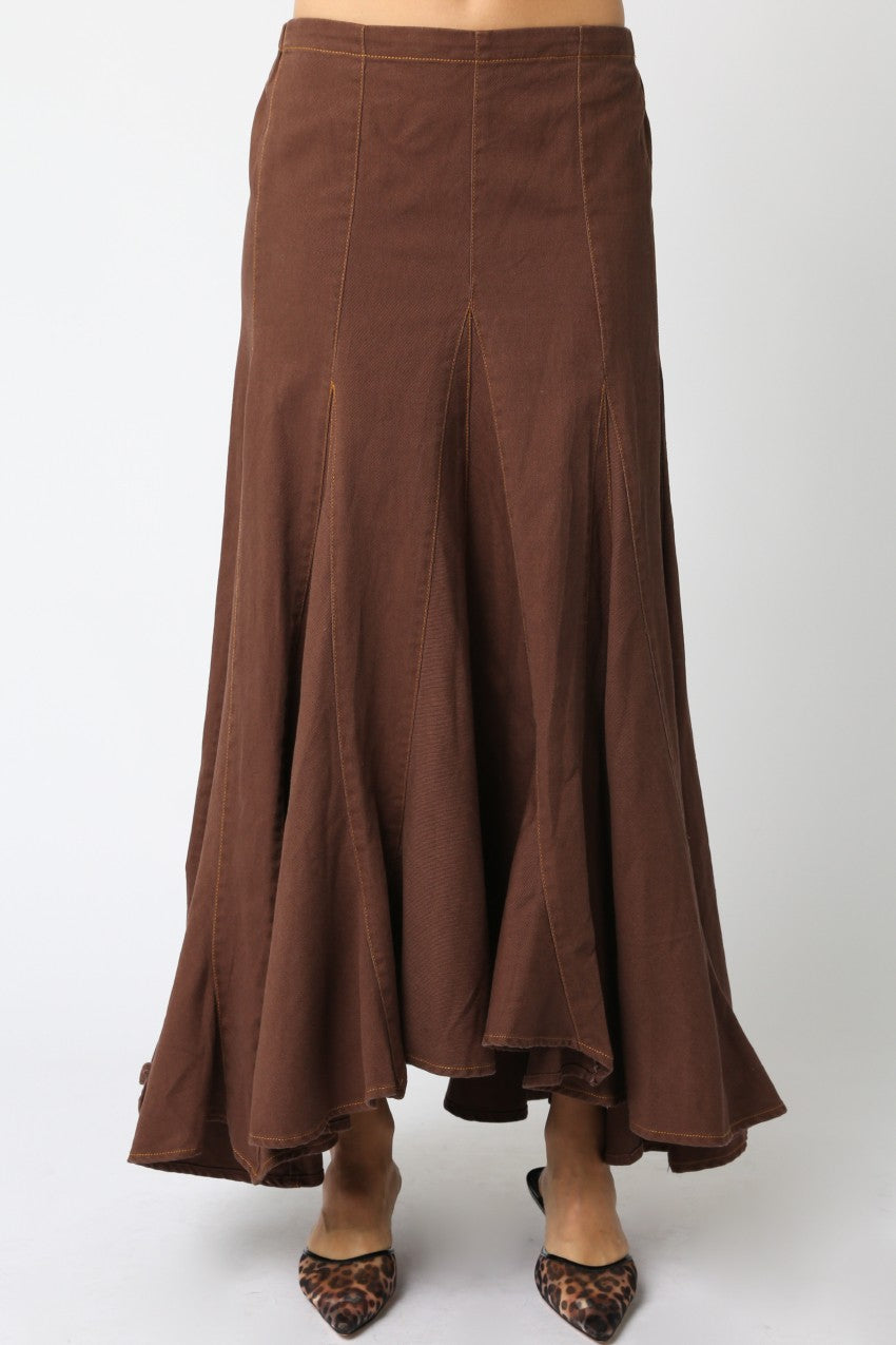 Sallie Maxi Skirt (Brown)