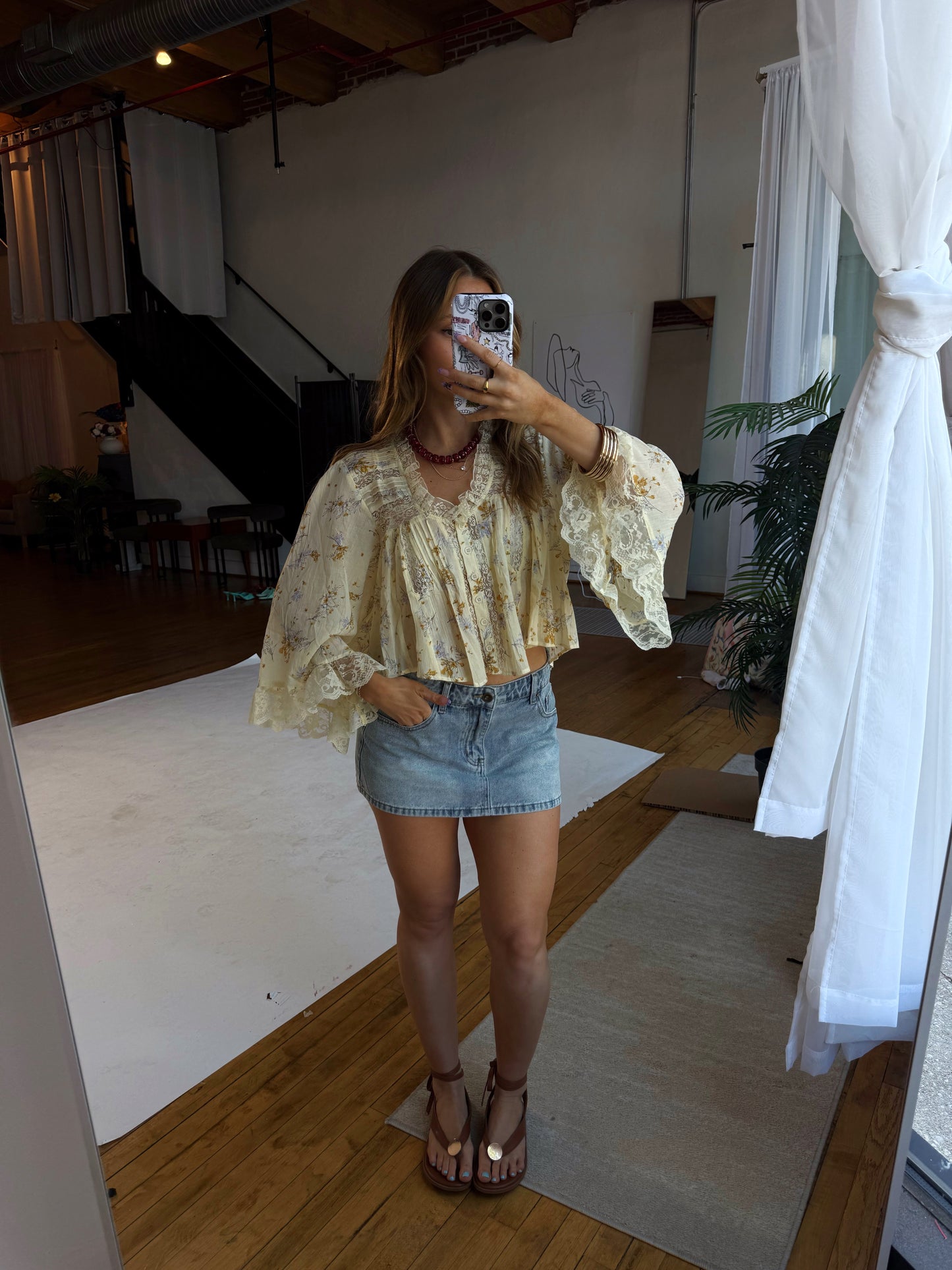 Yellow Floral Blouse