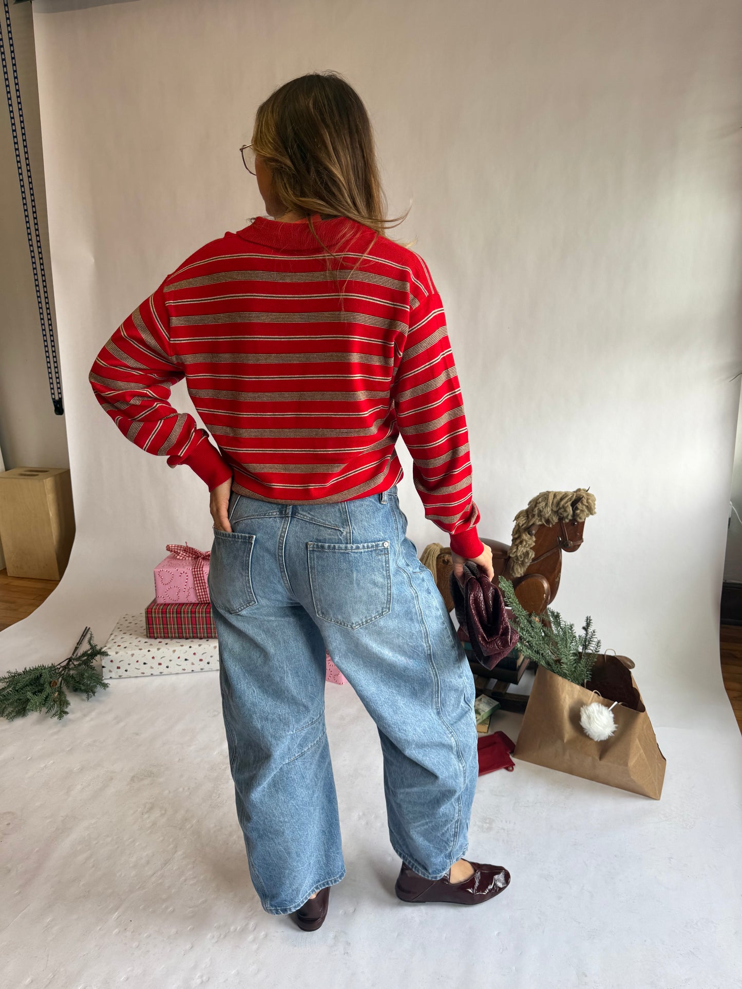 Katherine Striped Polo Sweater