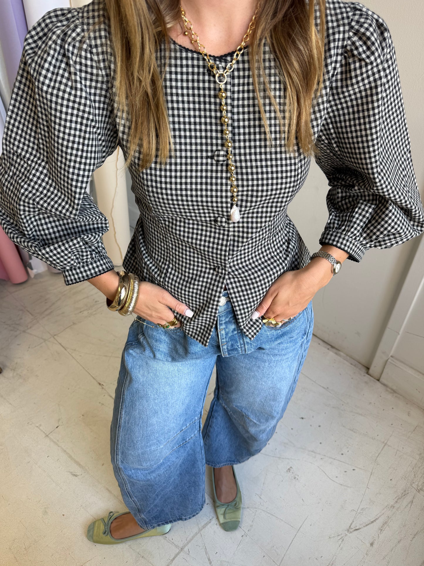 Maia Checkered Blouse