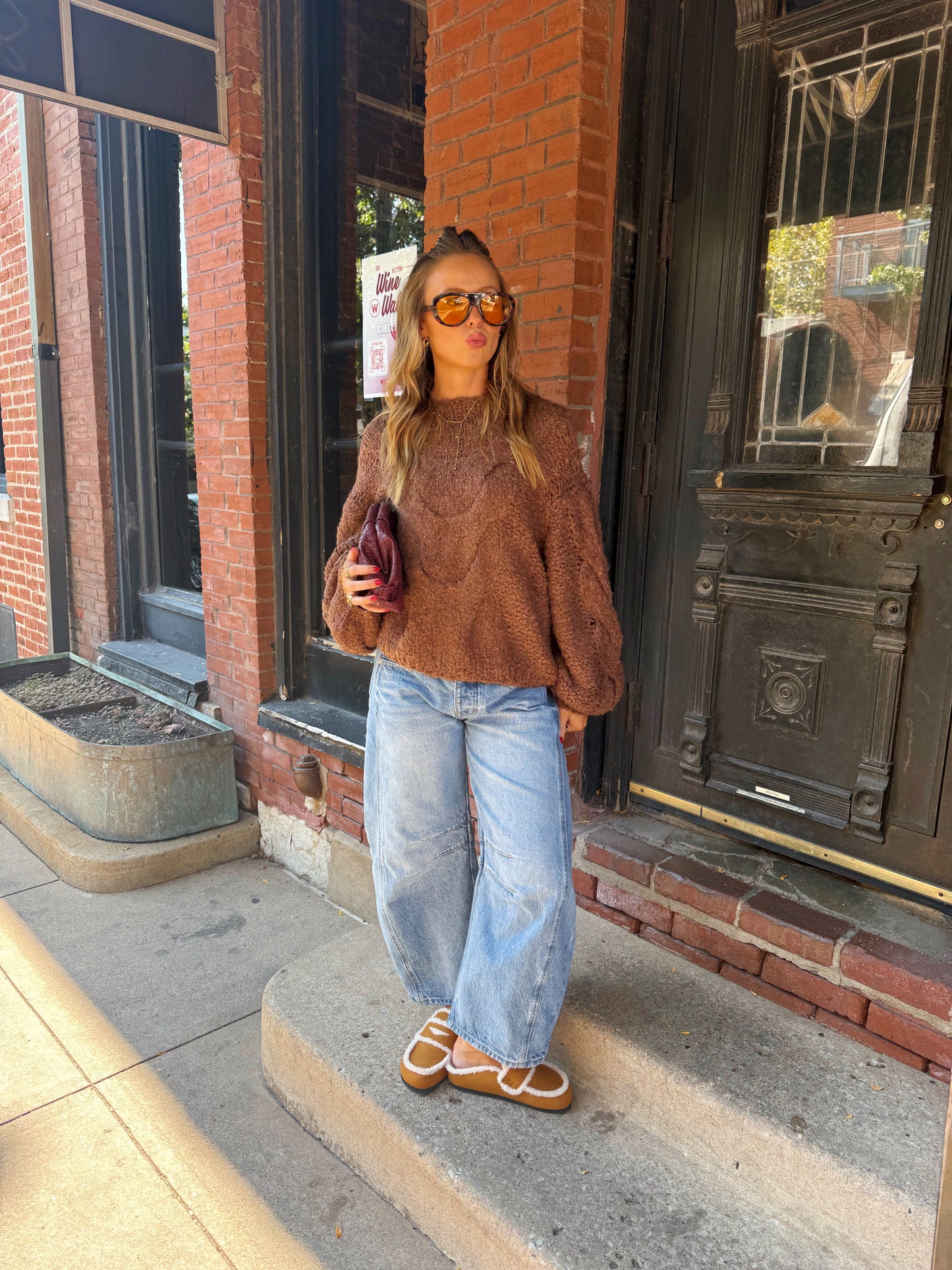 Brown Chunky Knit Sweater