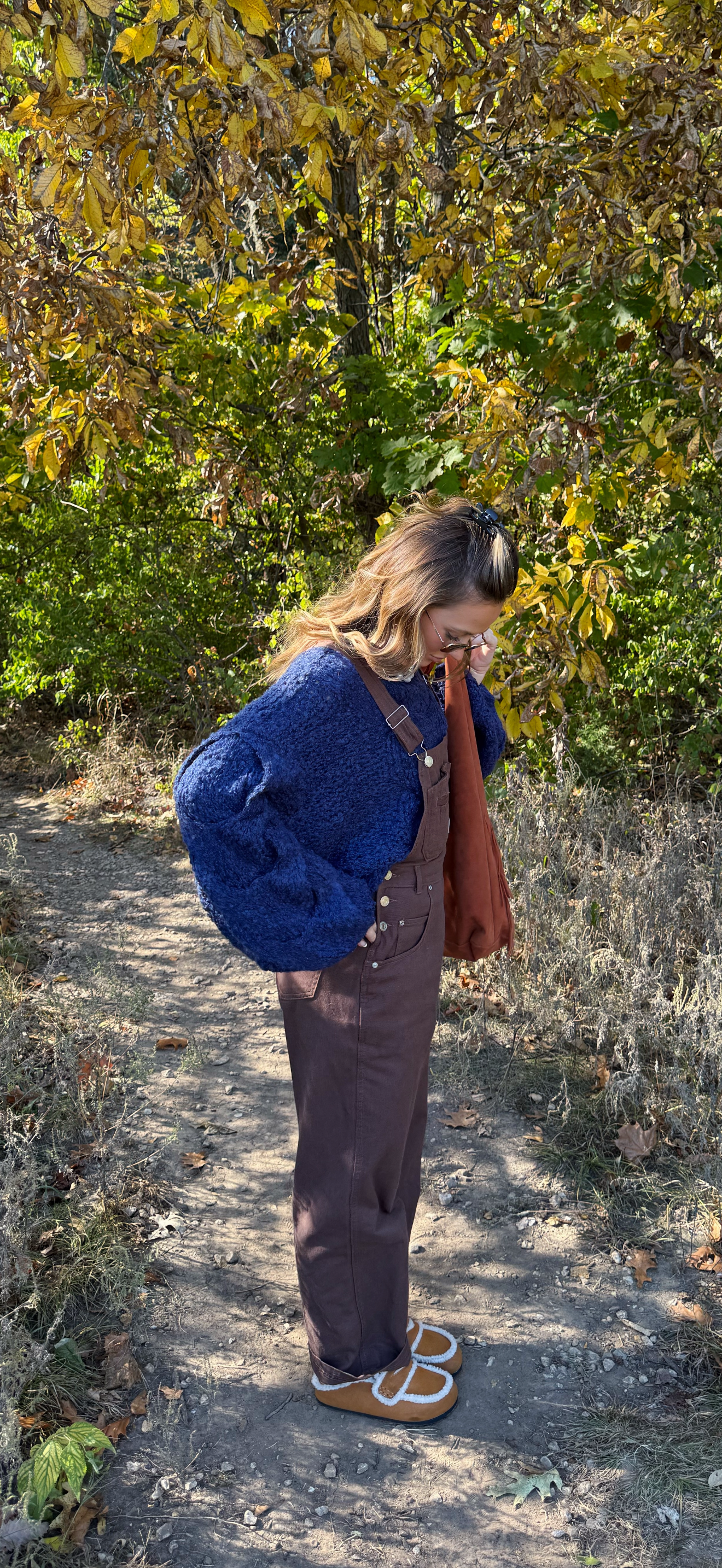 Brown Retro Denim Overalls