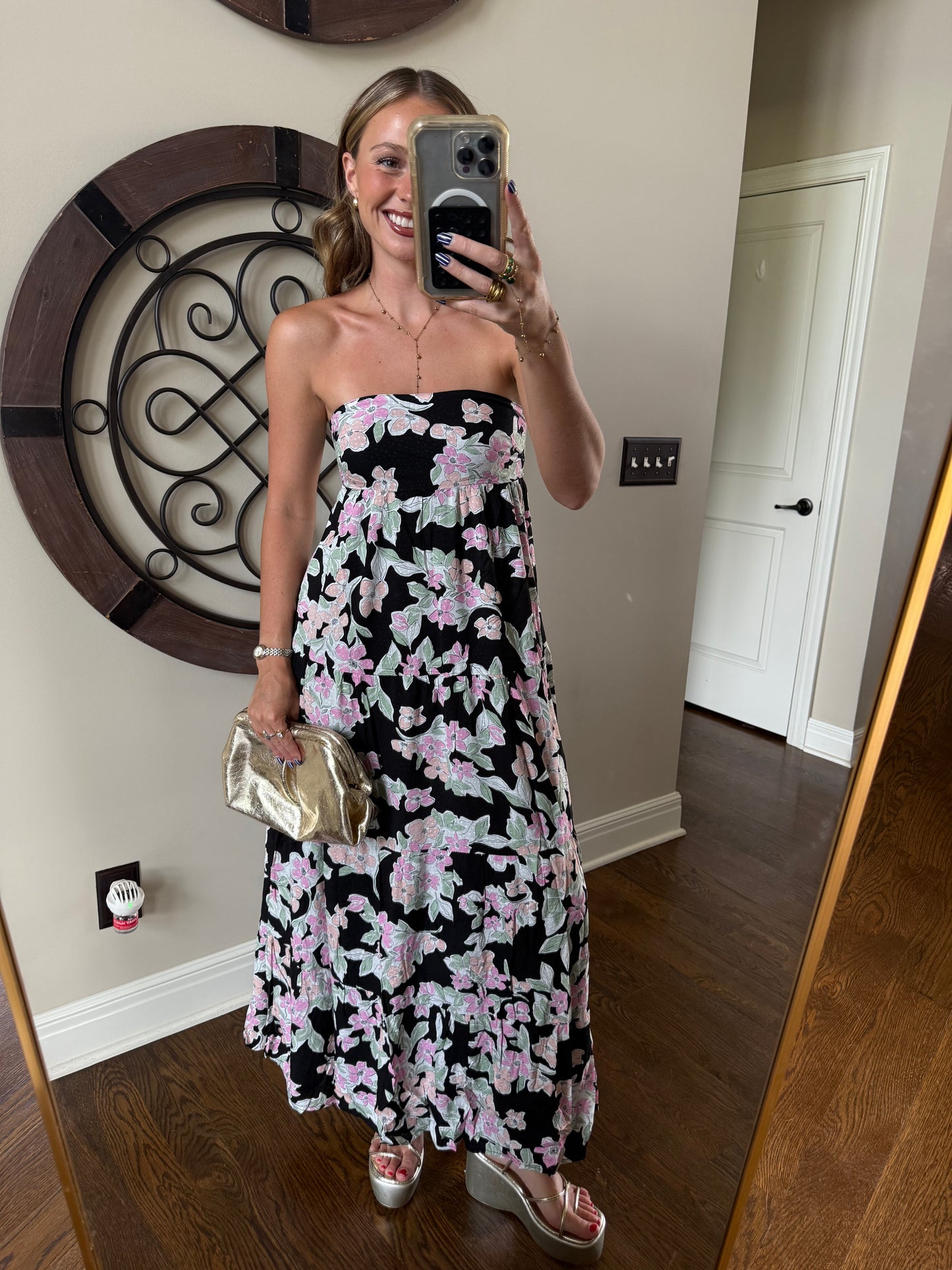 Floral Dot Print Maxi