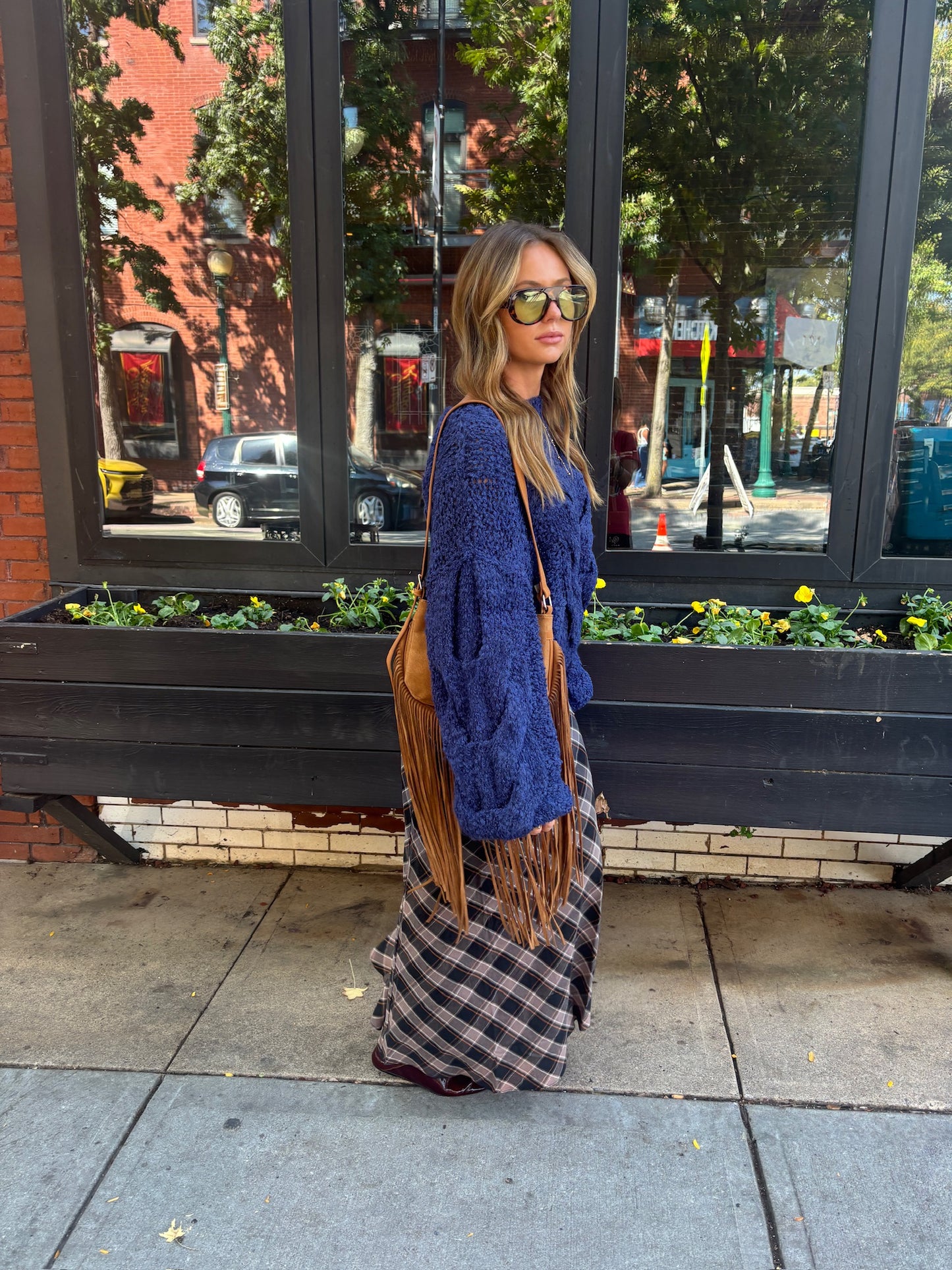 Navy Chunky Knit Sweater