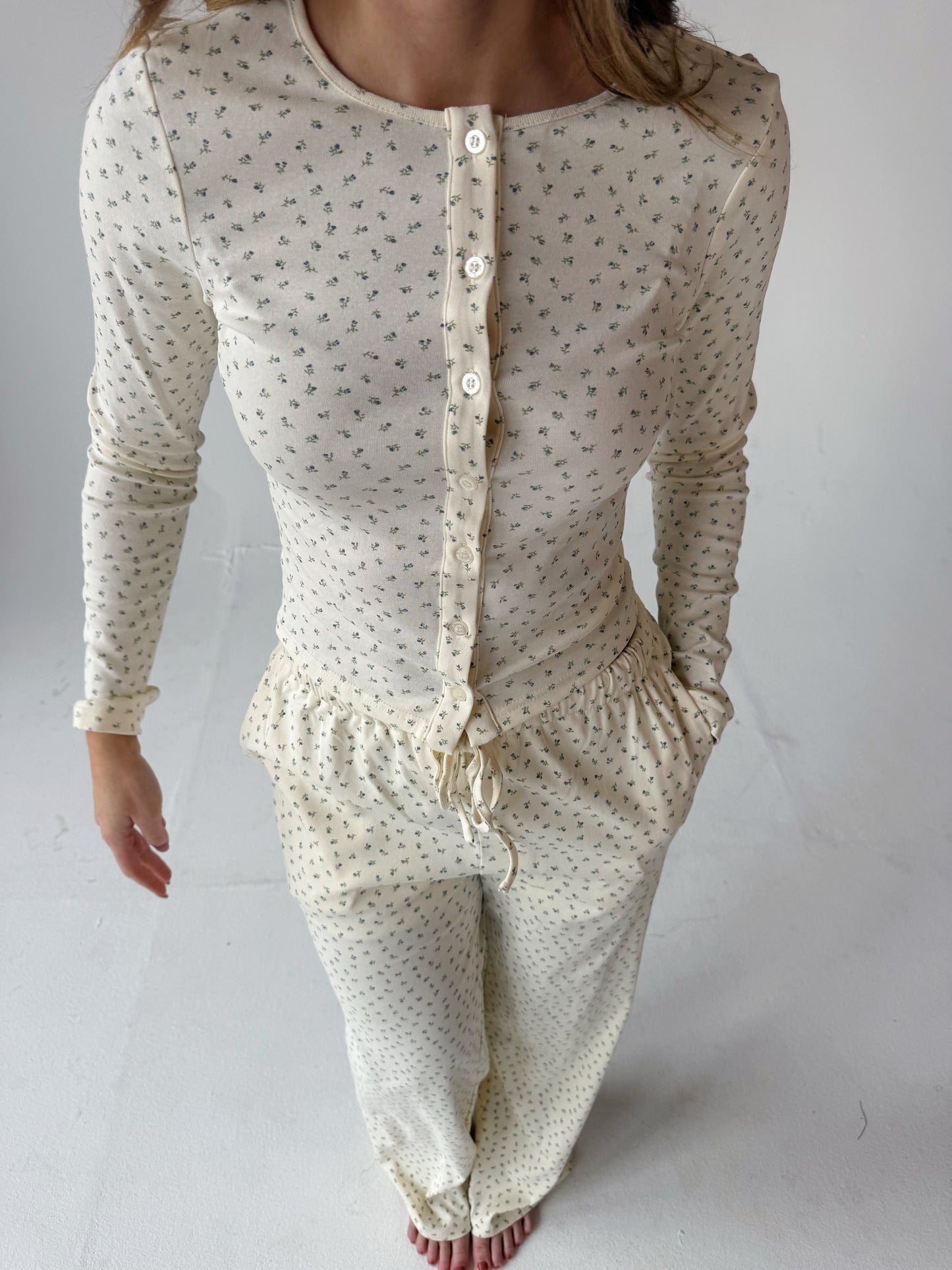 Floral Button Front Long Sleeve