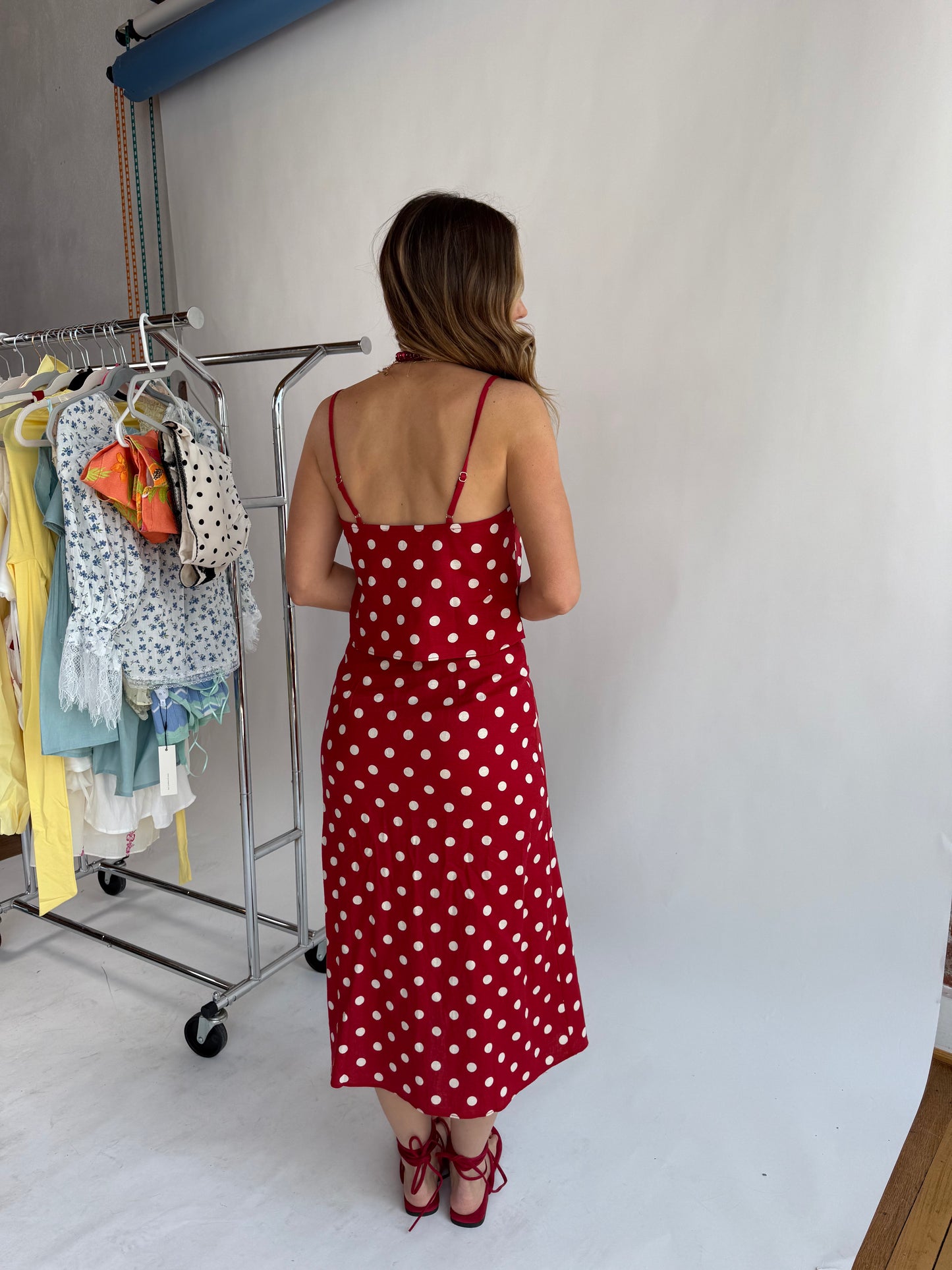 Red Lara Polka Dot Set