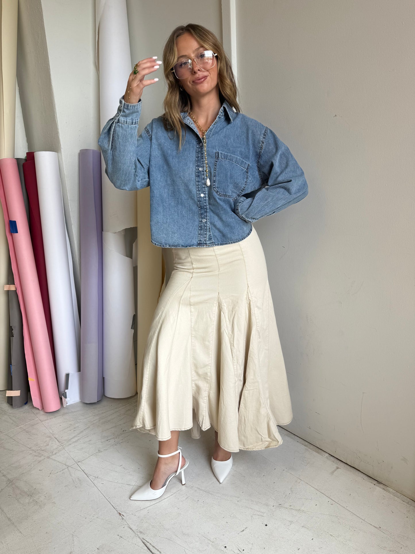 Sallie Maxi Skirt (Cream)