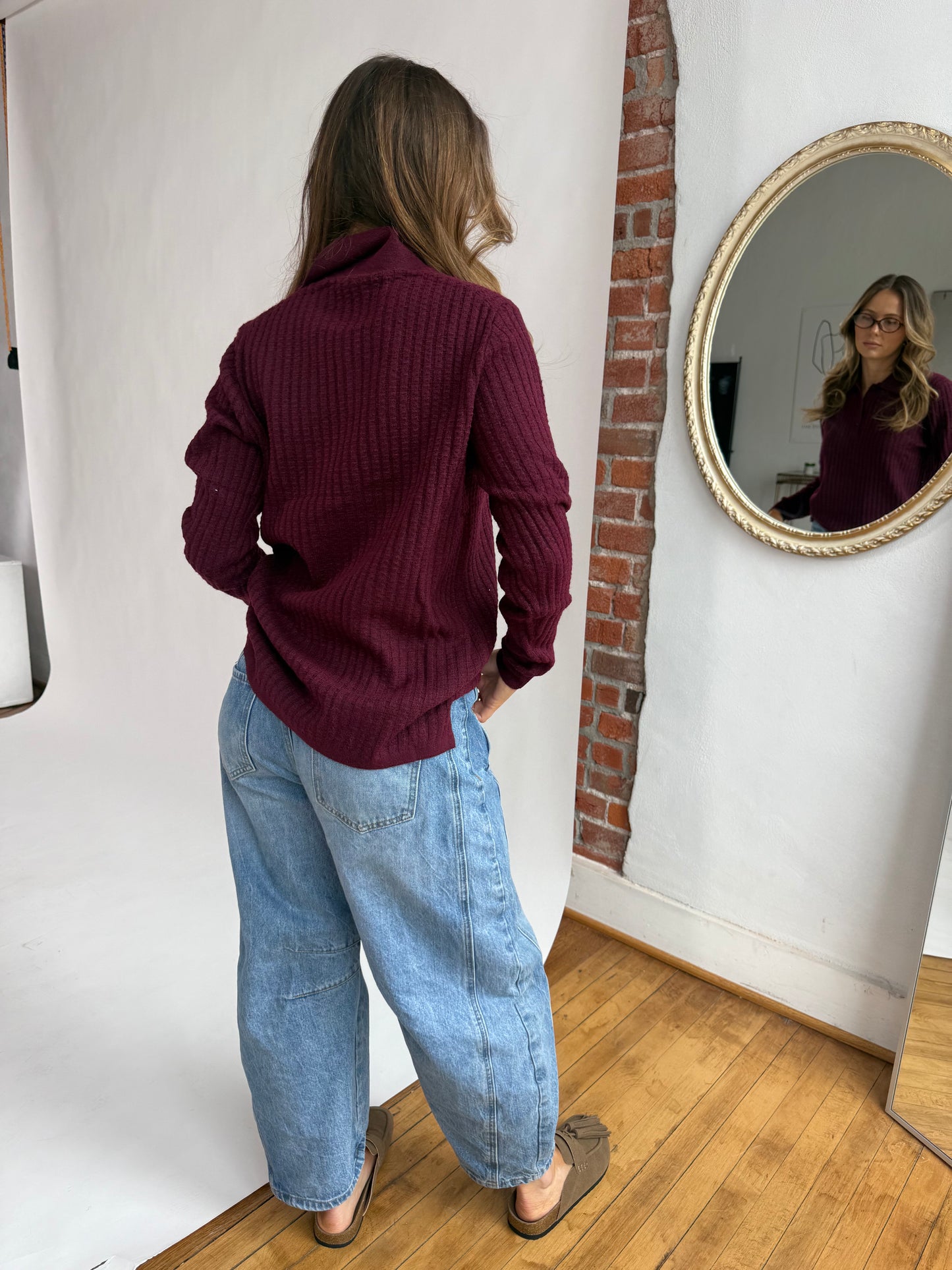 Collared Cherry Sweater