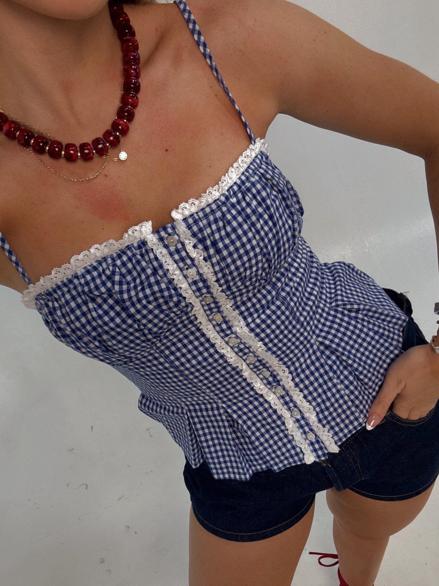 Selena Gingham Top