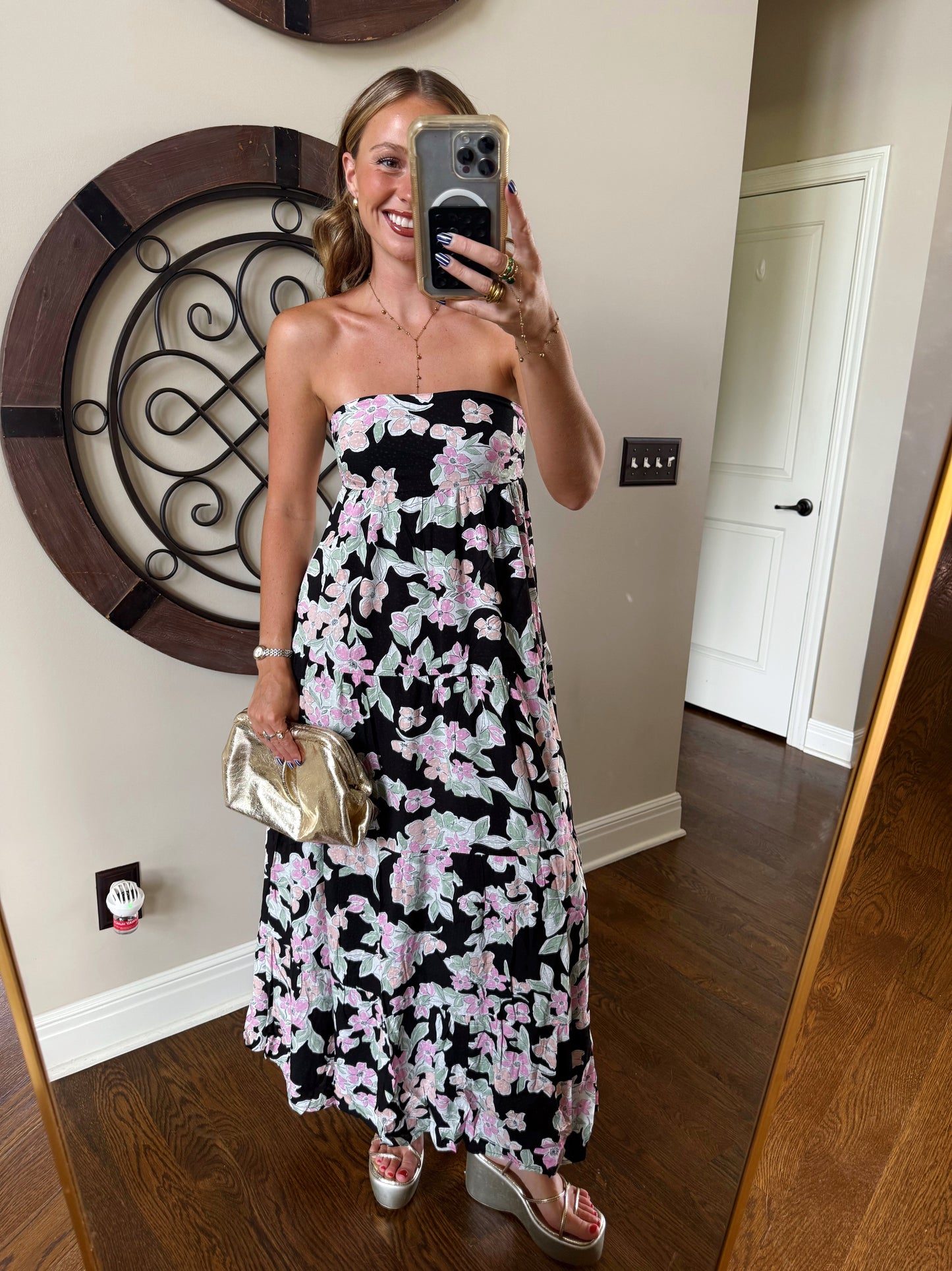 Floral Dot Print Maxi
