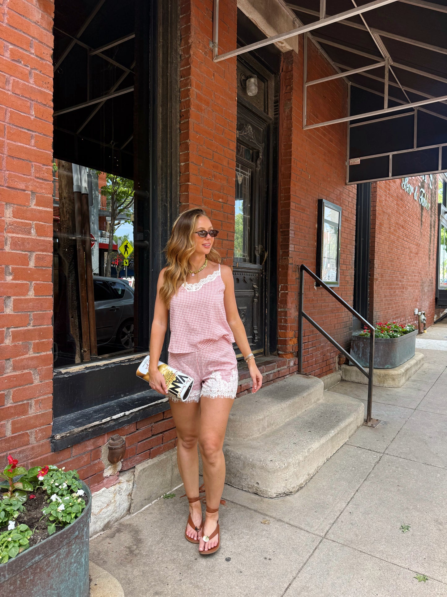 Blush Gingham Tank