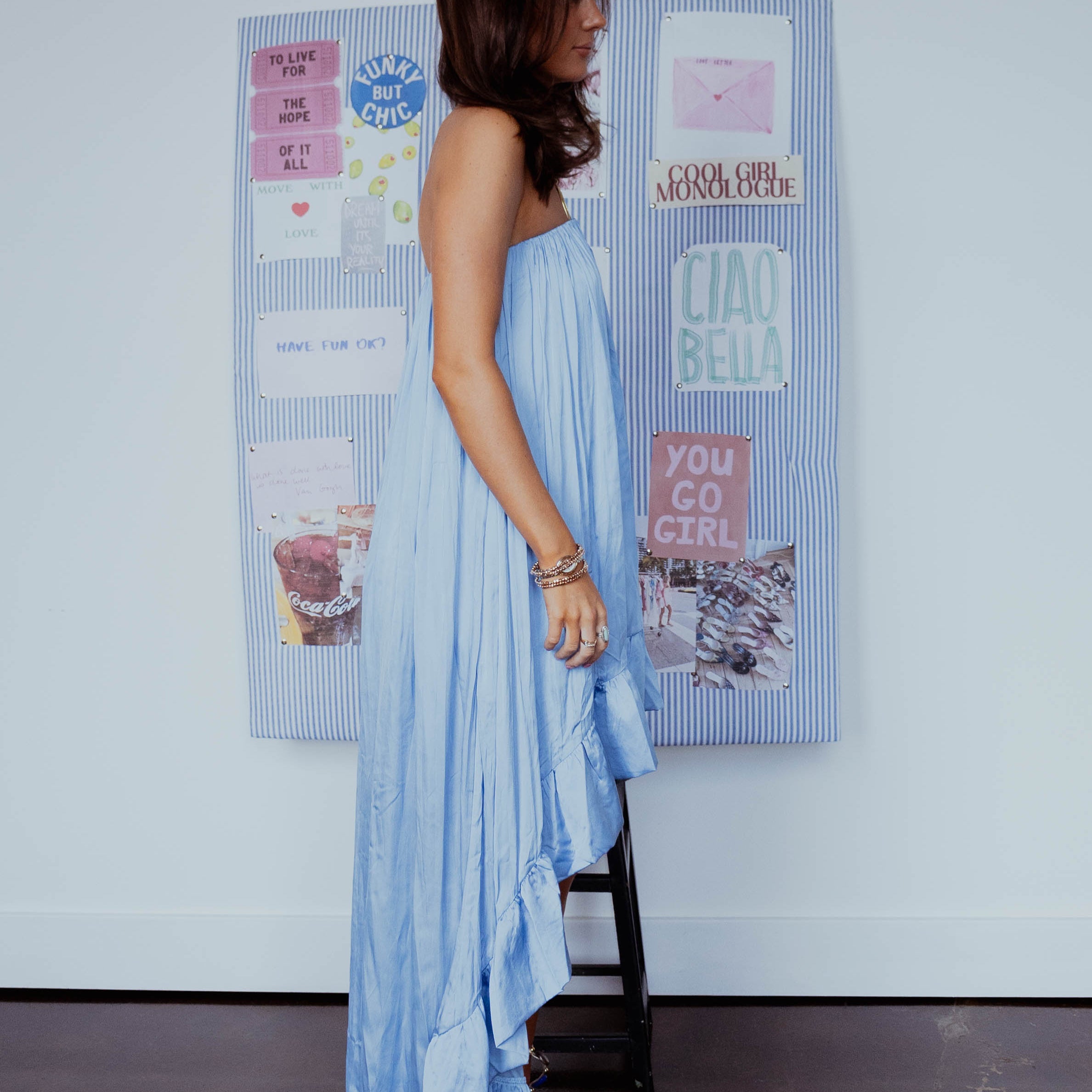 High Low Satin Dress