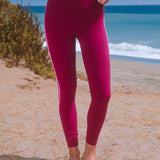 Retro Stripe CloudLuxe Leggings (Berry)