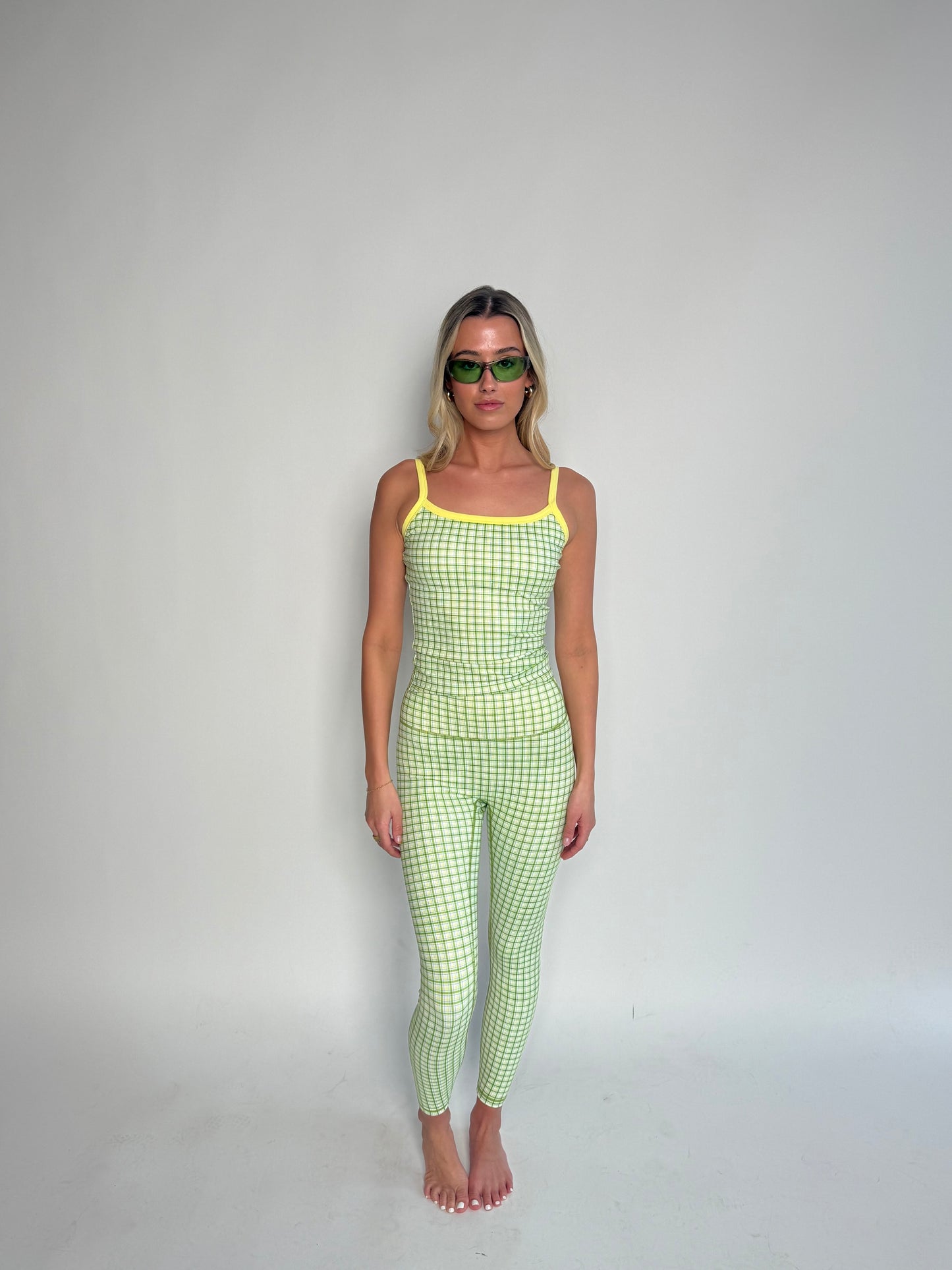 Sporty Lined Tank (Plaid)