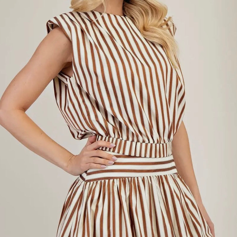 Whitney Striped Bubble Hem Skort