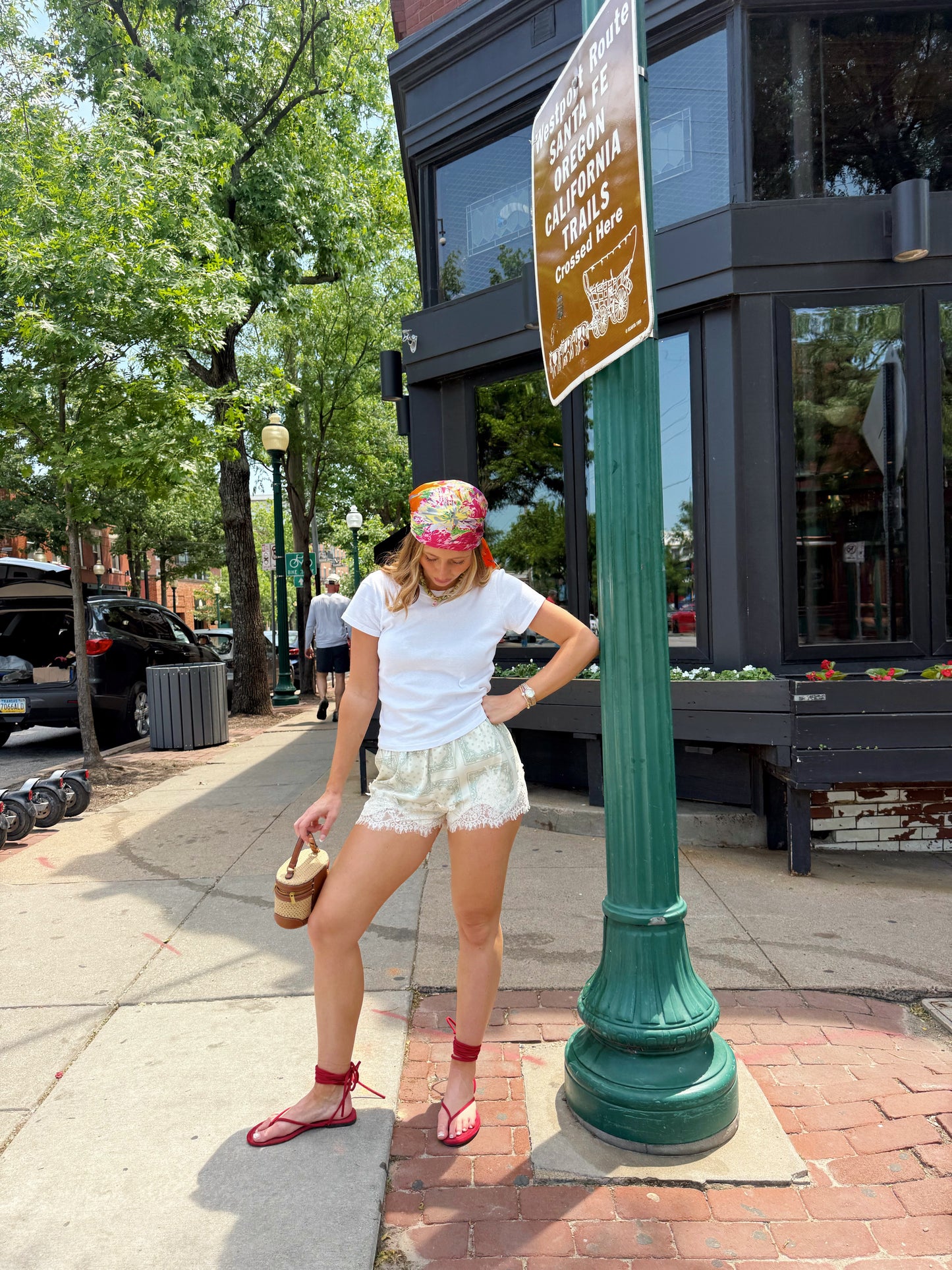 Green Paisley Shorts