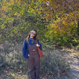 Brown Retro Denim Overalls