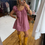 Kara Baby Doll Dress (Red Gingham)