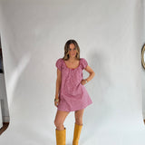 Kara Baby Doll Dress (Red Gingham)