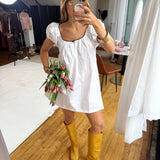 Kara Baby Doll Dress (White)