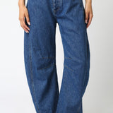 Dark Denim Barrel Pants