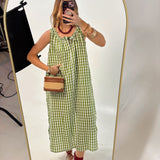 Lyla Gingham Bow Front Maxi Dress