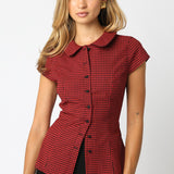 Maci Checkered Tie Shirt