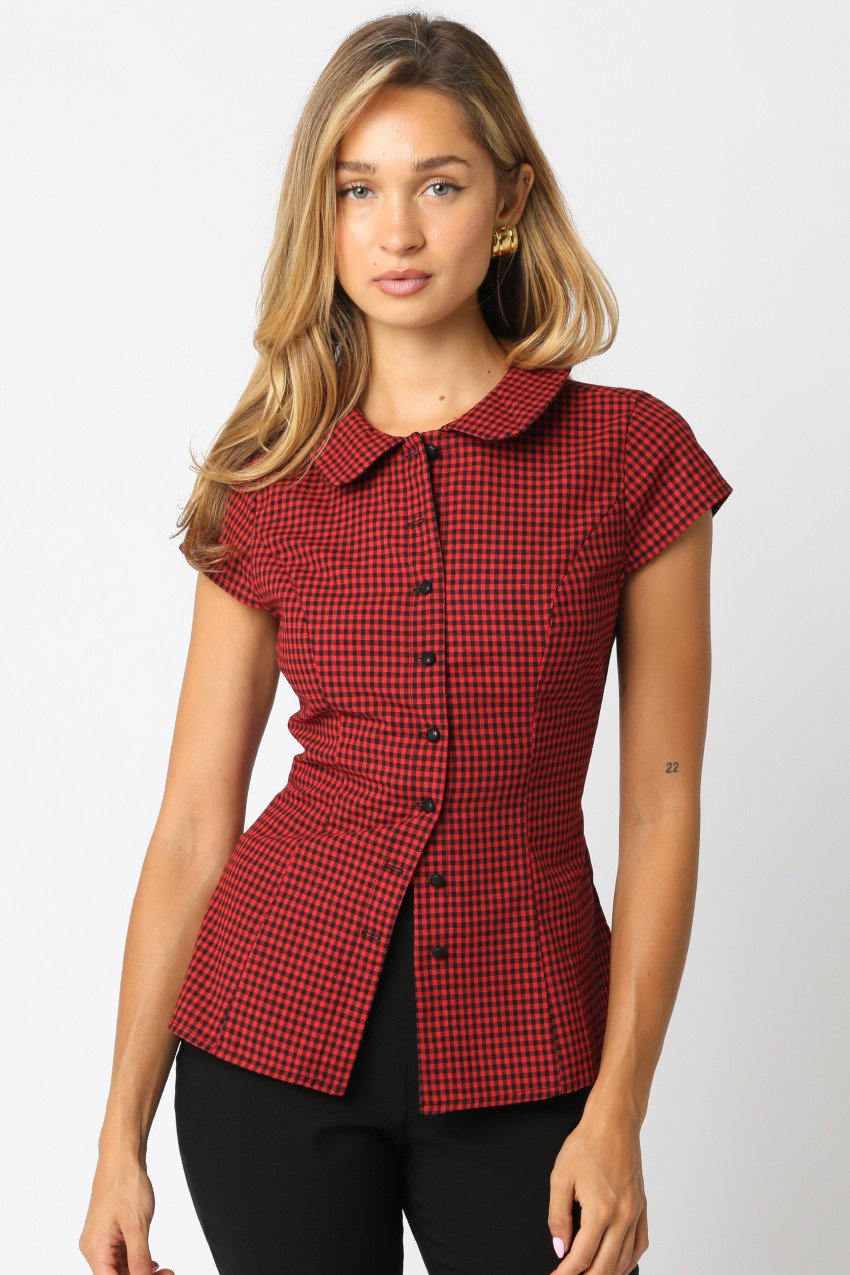 Maci Checkered Tie Shirt