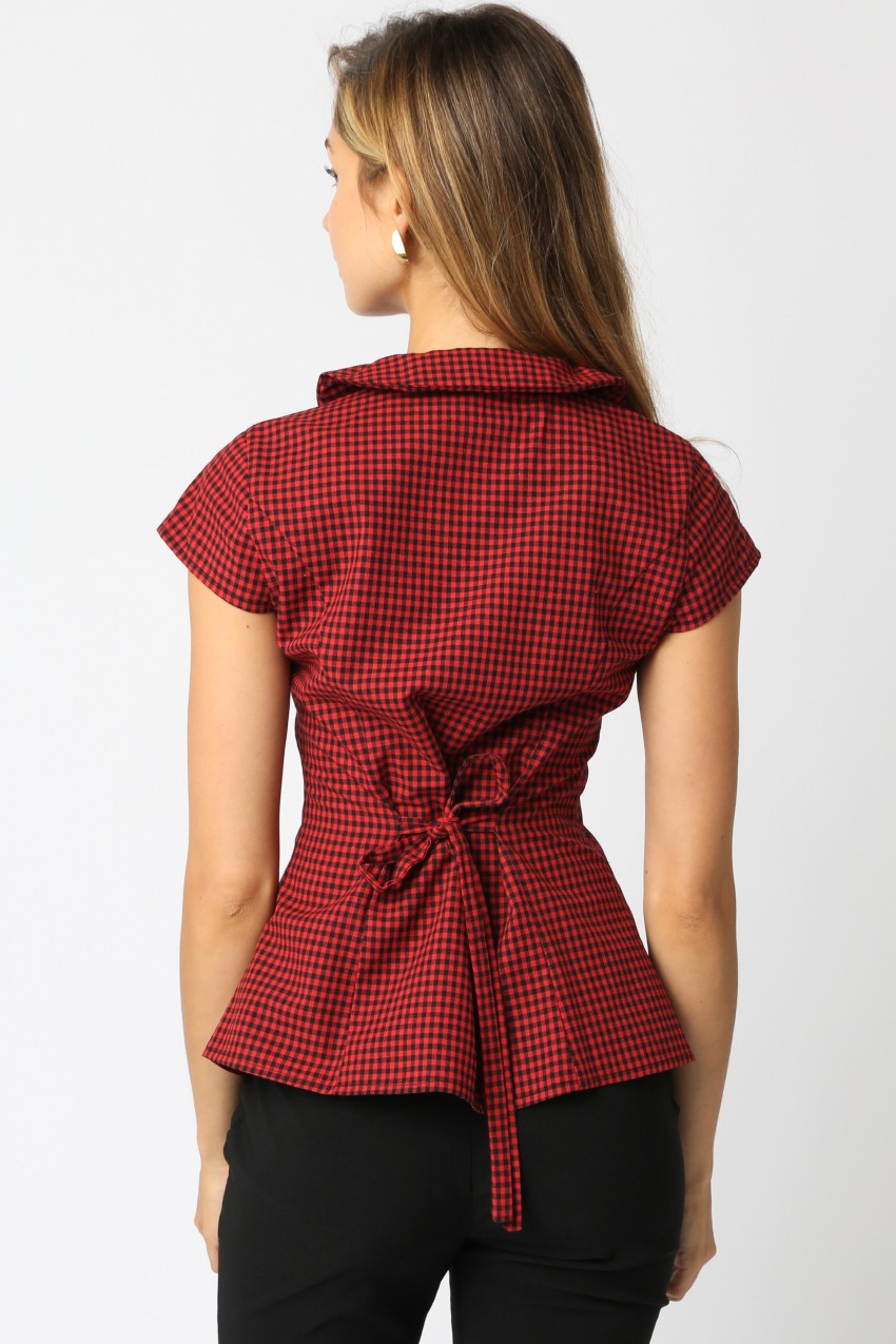 Maci Checkered Tie Shirt