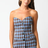 Monica Gingham Tube Top
