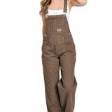Brown Retro Denim Overalls