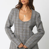 Mylie Gingham Jacket Top
