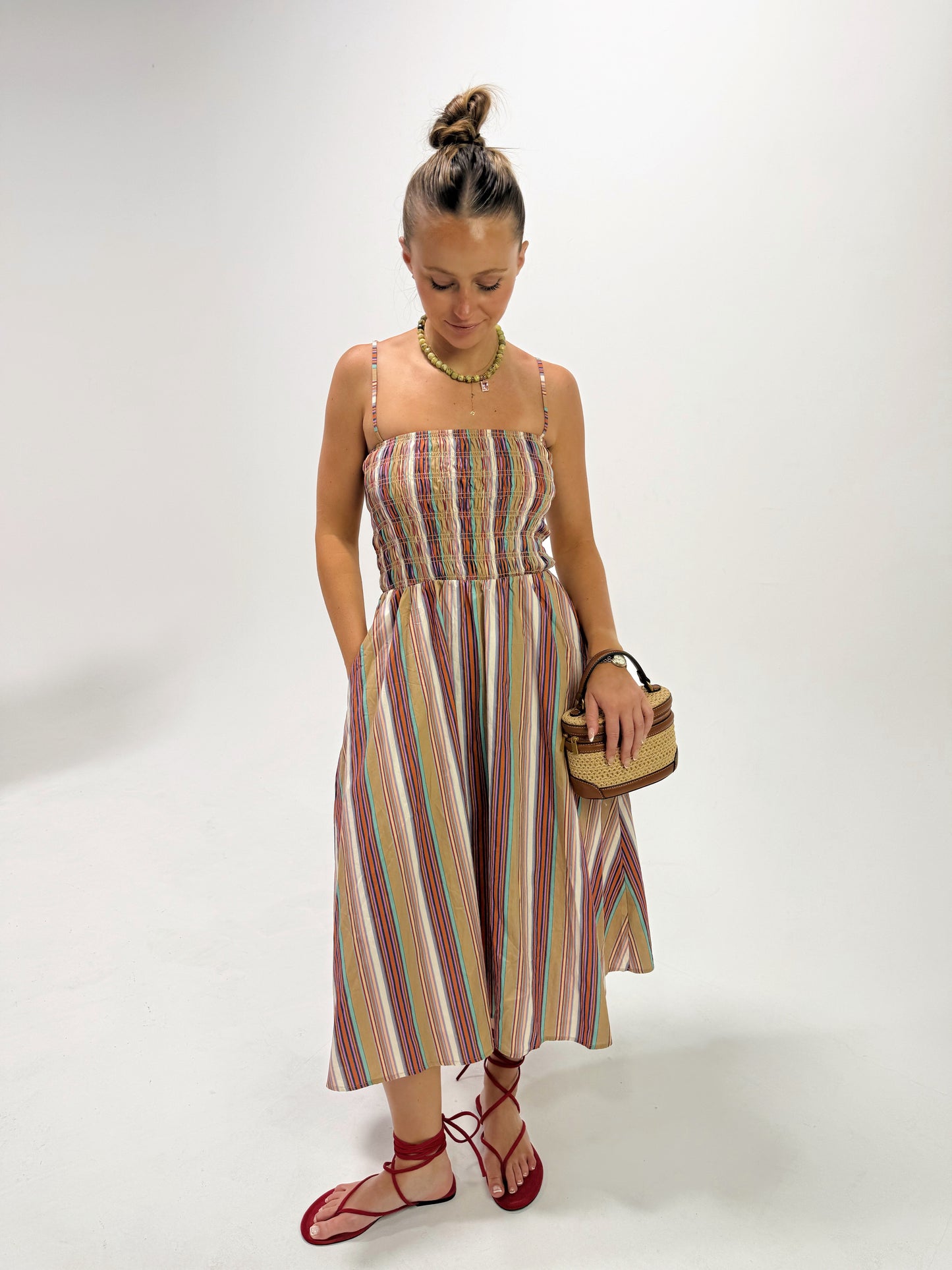 Multicolor Striped Maxi Dress