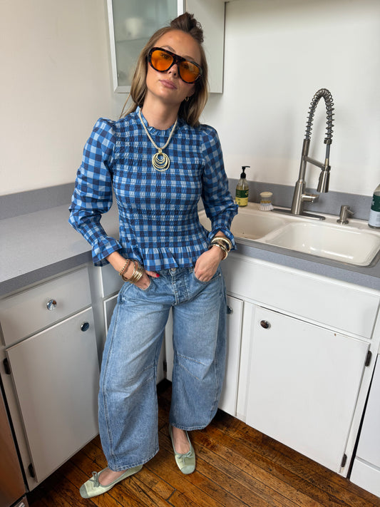 Chia Checkered Blouse