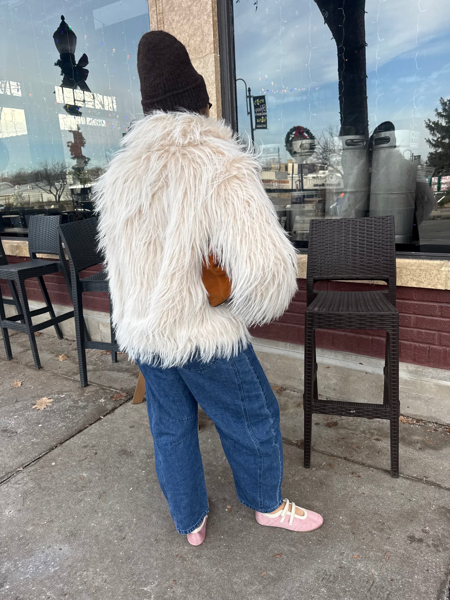 Frosted Cream Fur Coat