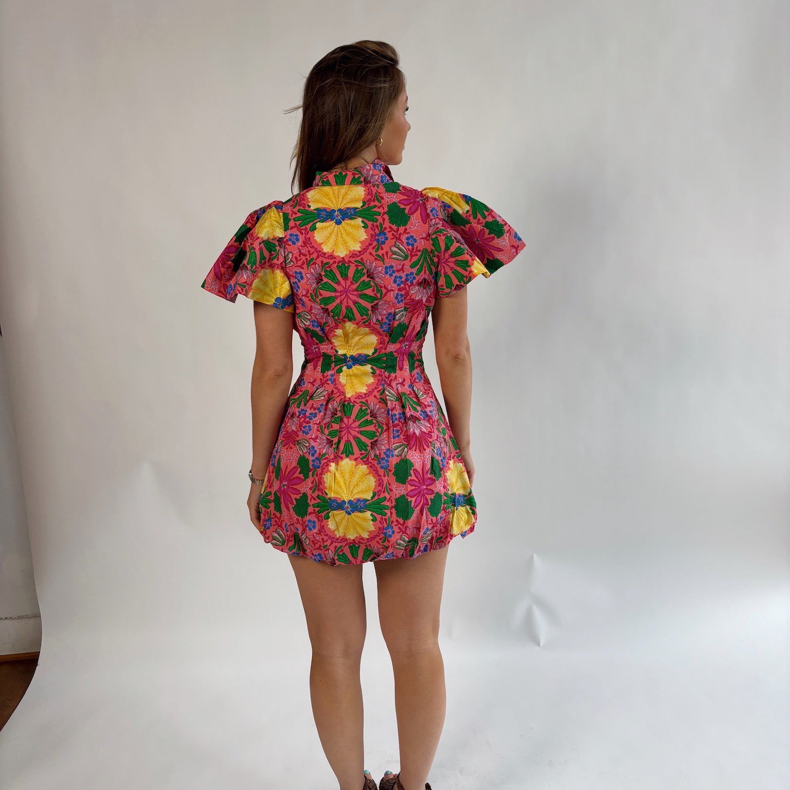Spring Floral Puff Sleeve Mini