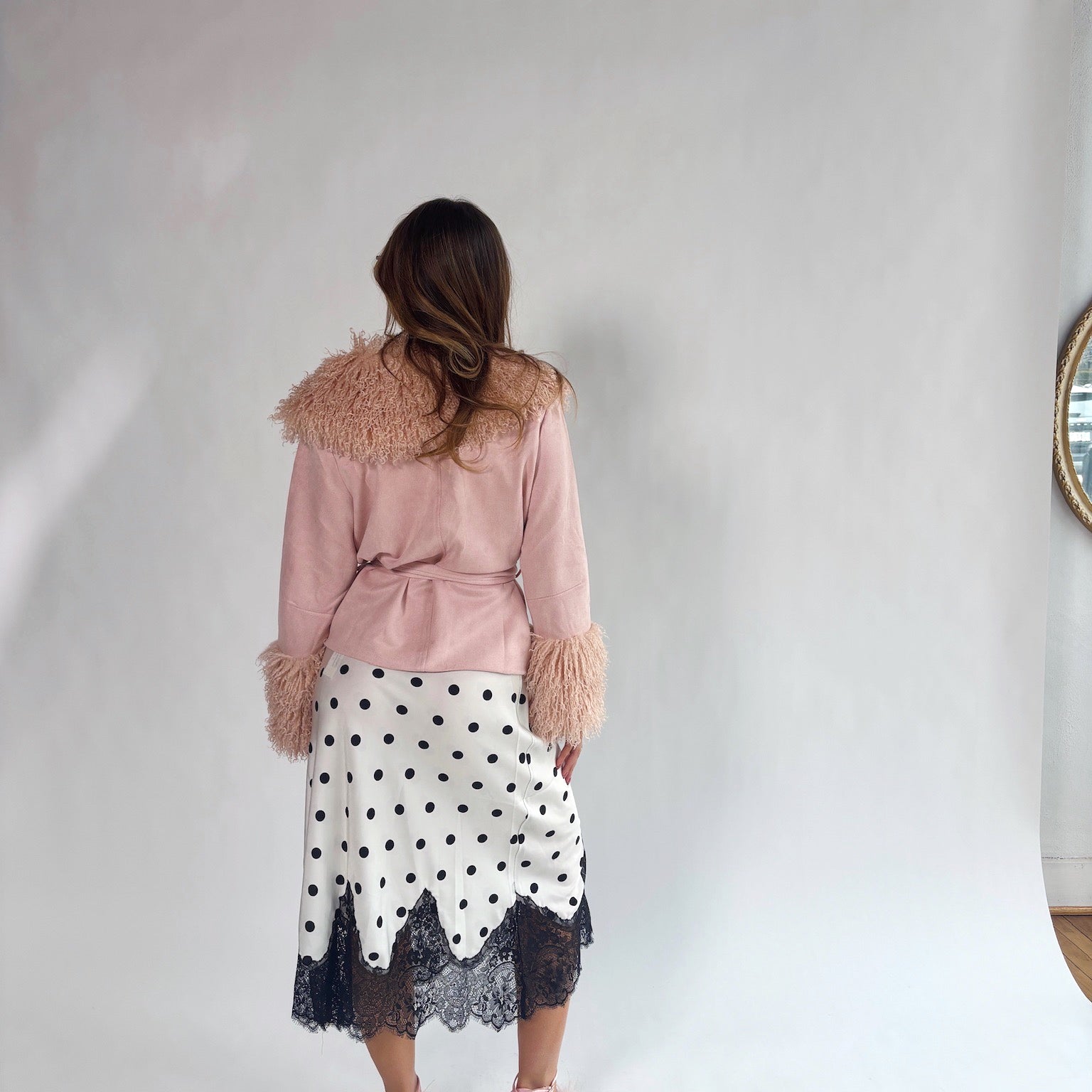 Chic Polka Dot Midi Skirt