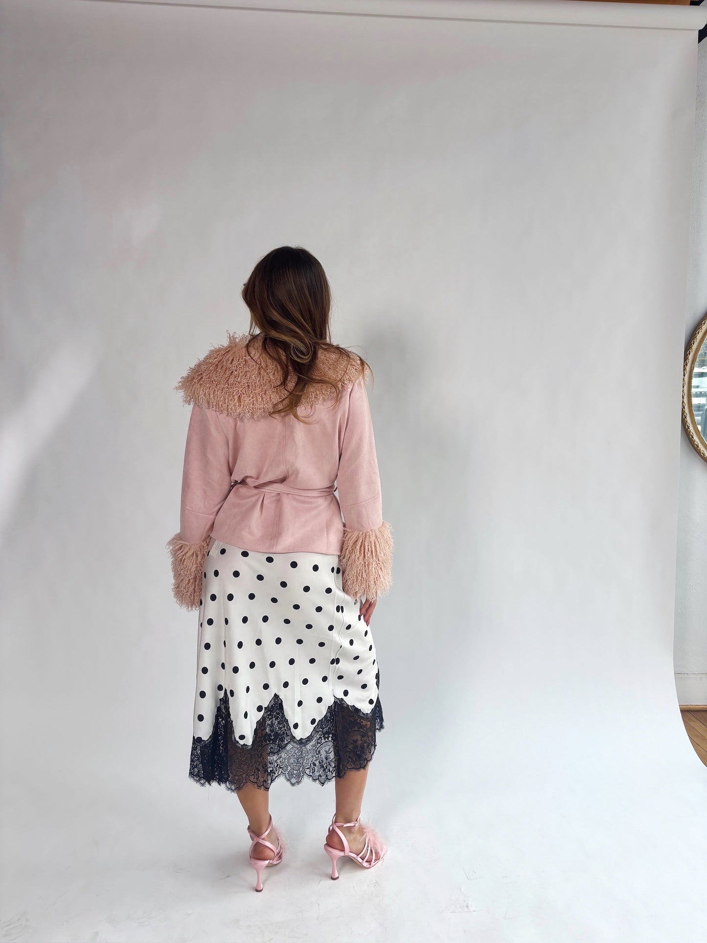 Chic Polka Dot Midi Skirt