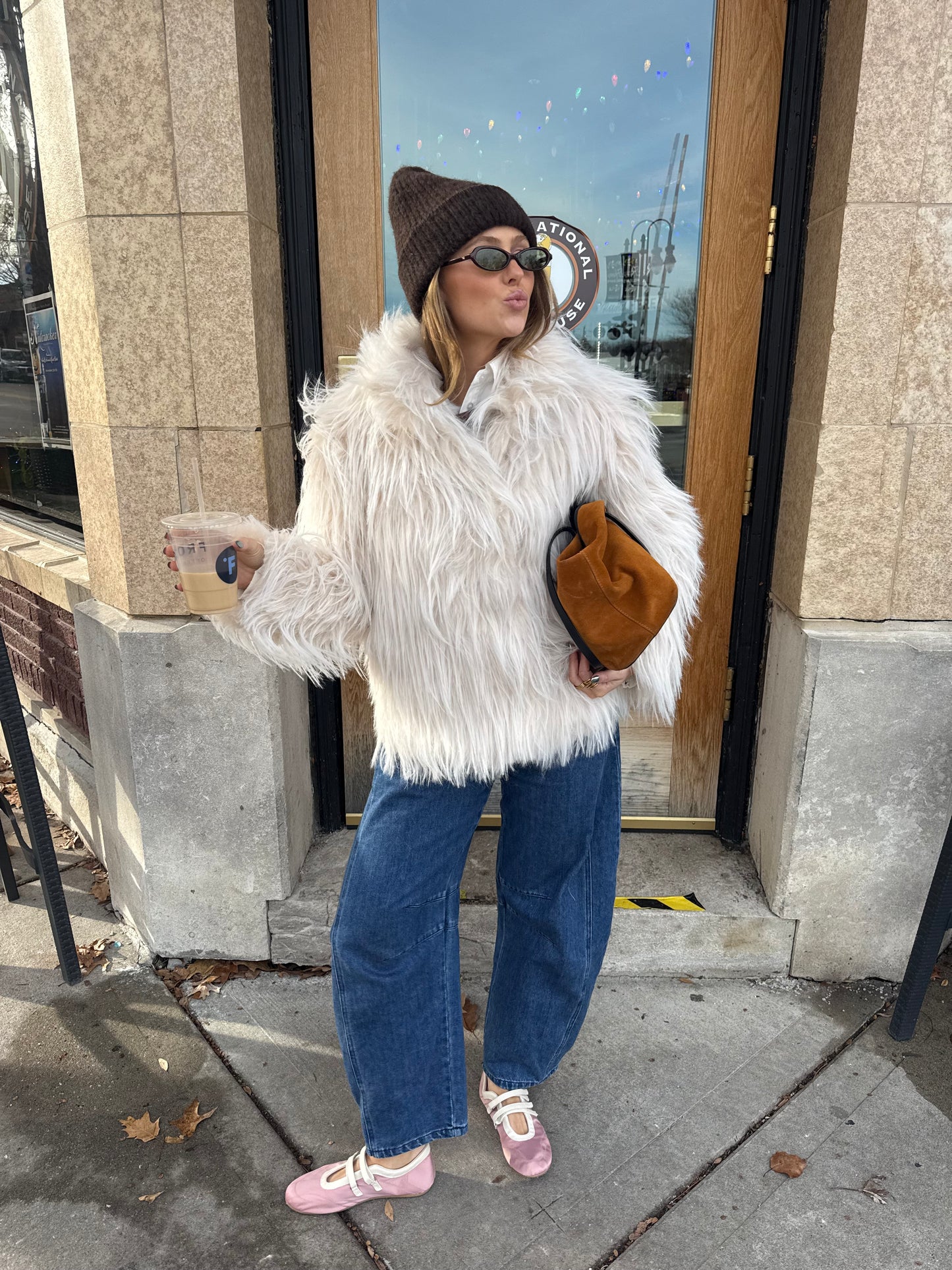 Frosted Cream Fur Coat