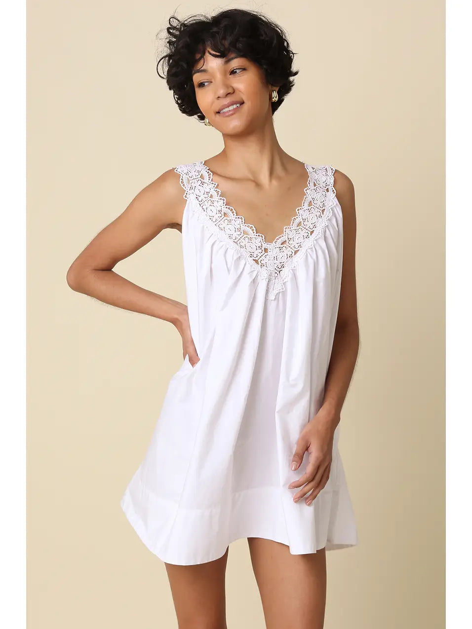 Sylvia Lace Trim Mini Dress