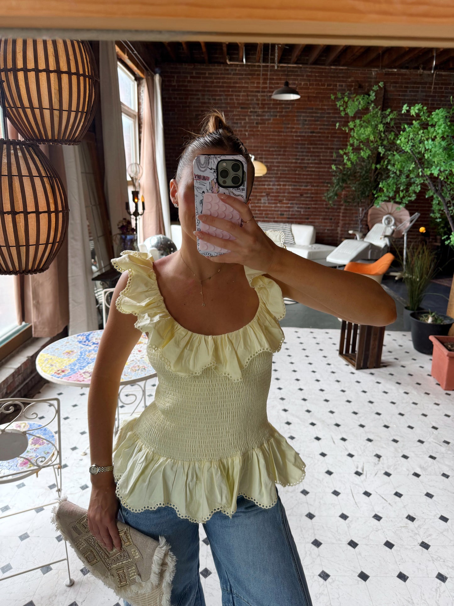 Sunshine Smocked Ruffle Top
