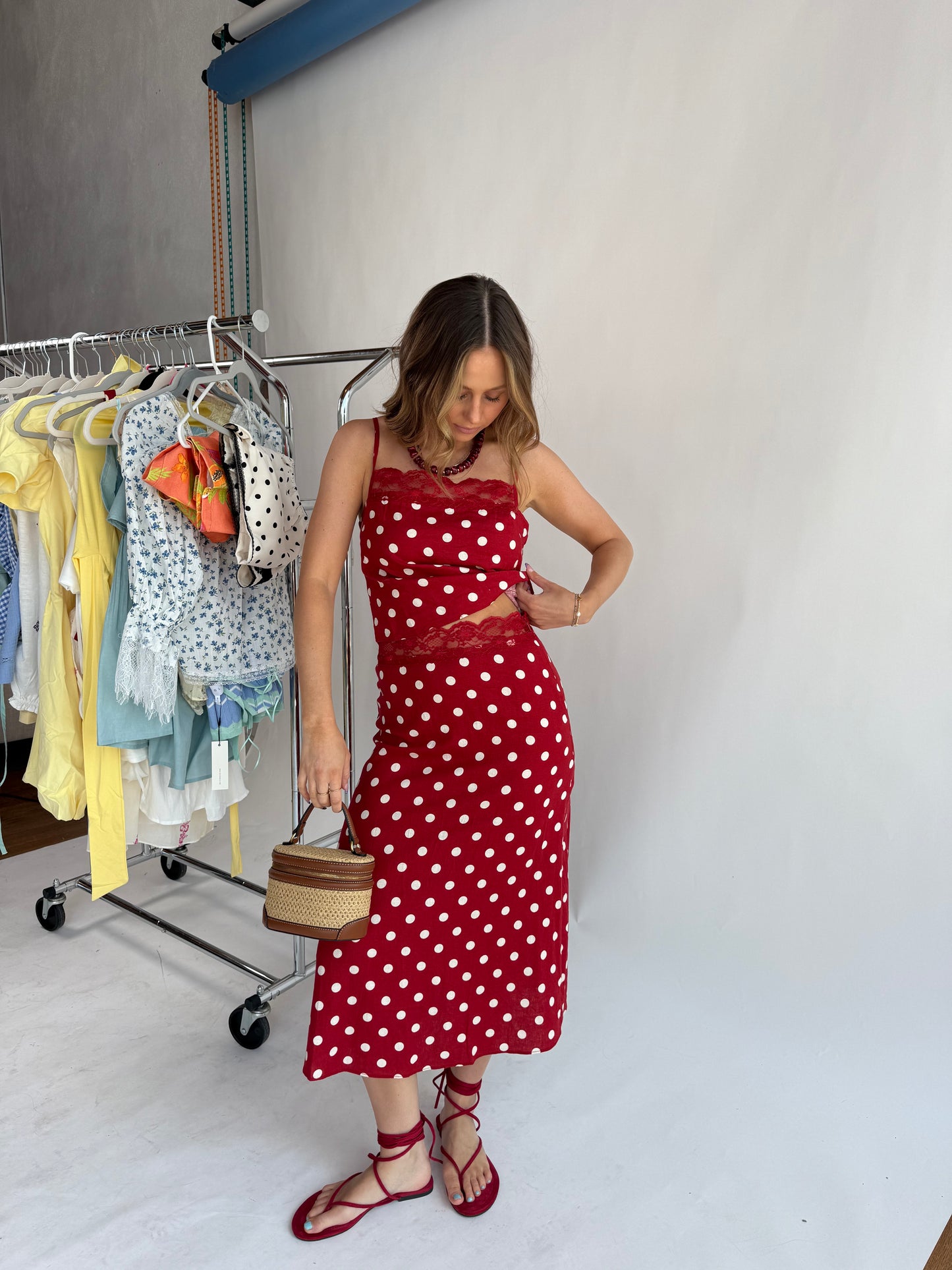 Red Lara Polka Dot Set