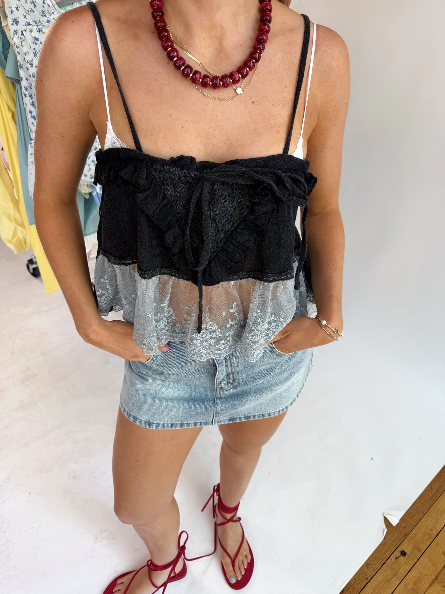Charcoal Lace Tank