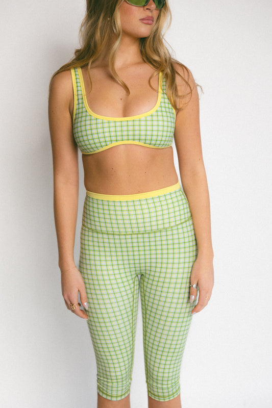 Sporty Lined Bra (PLAID)