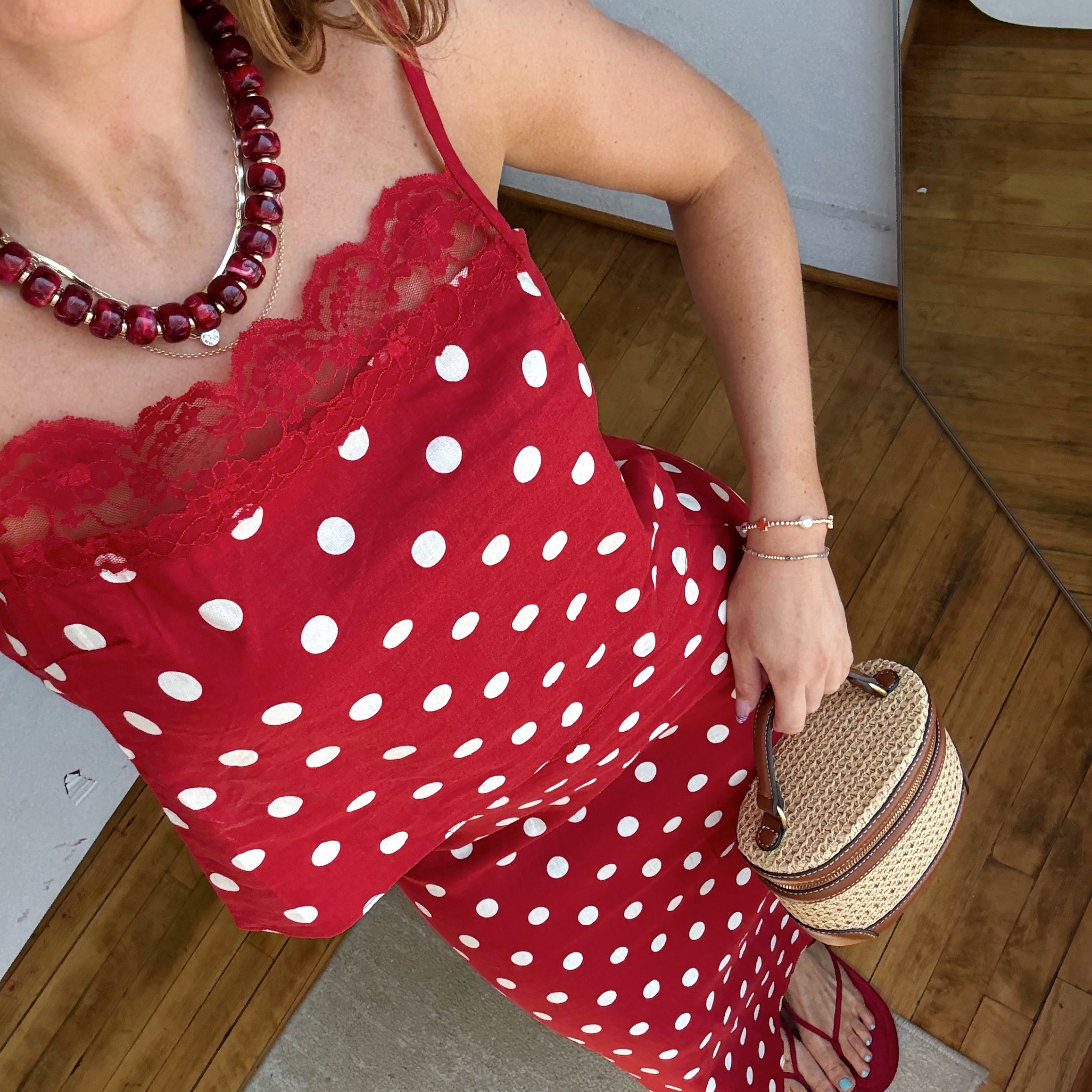 Red Lara Polka Dot Set