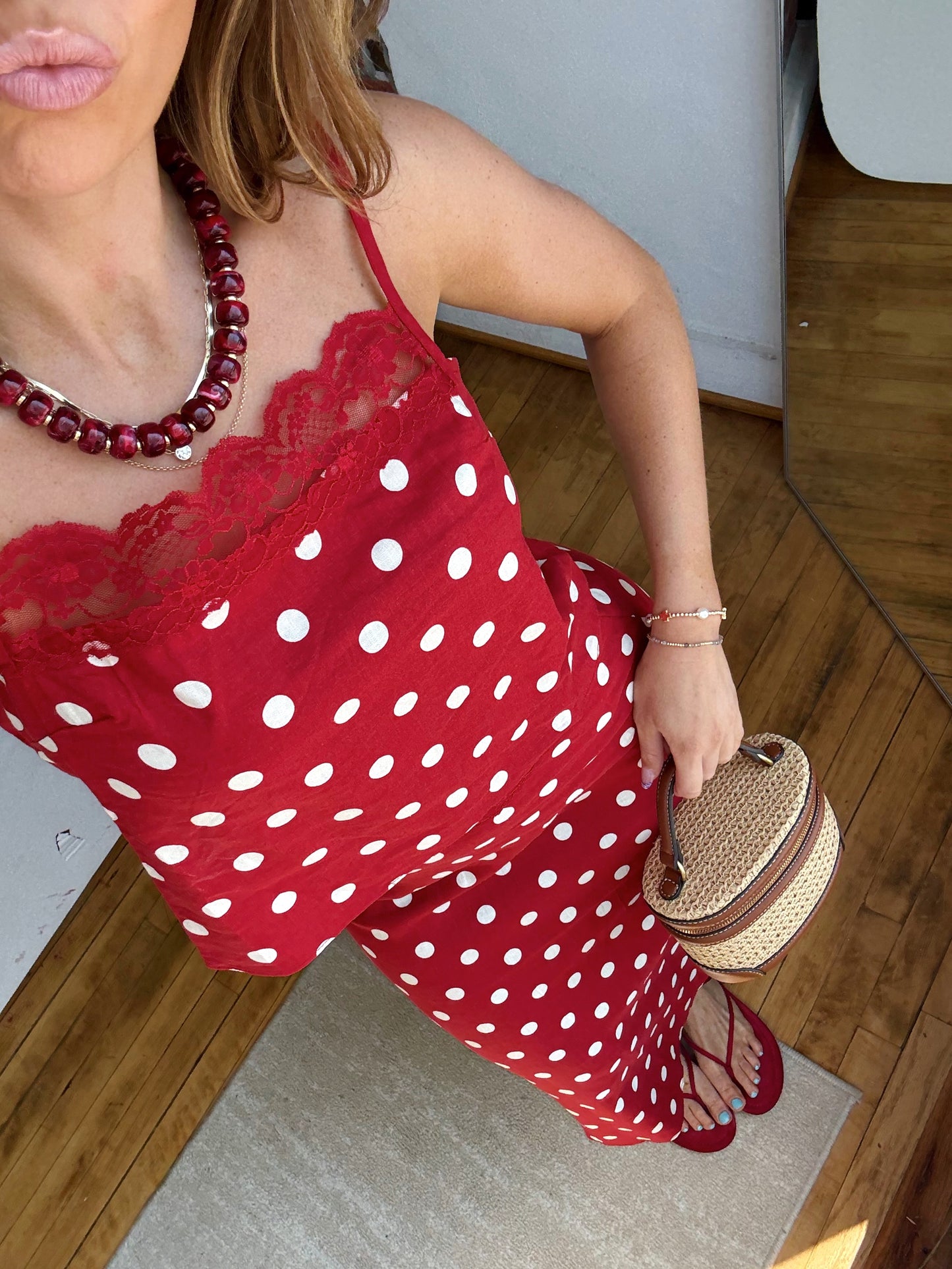 Red Lara Polka Dot Set