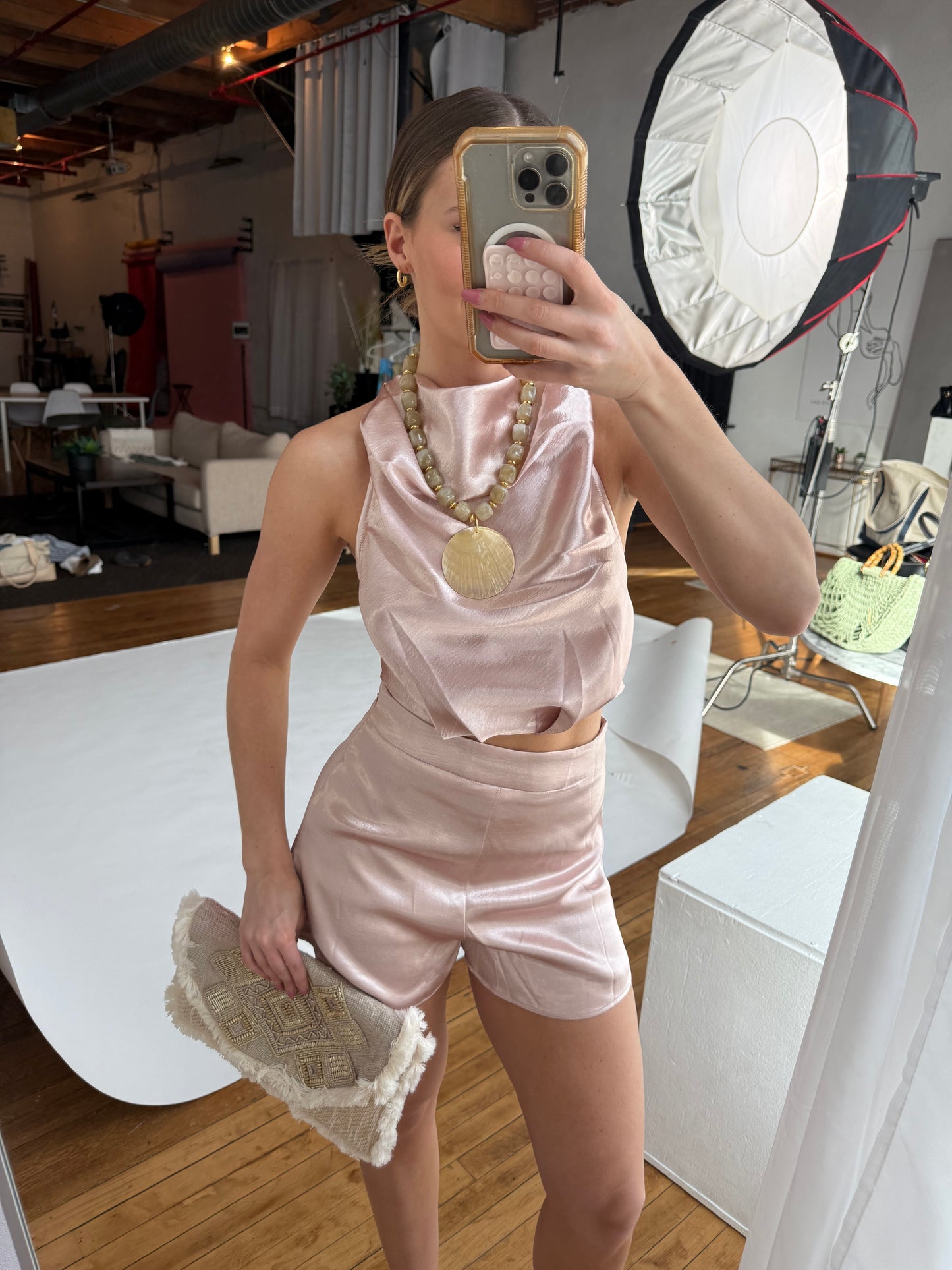 Rose Satin Set