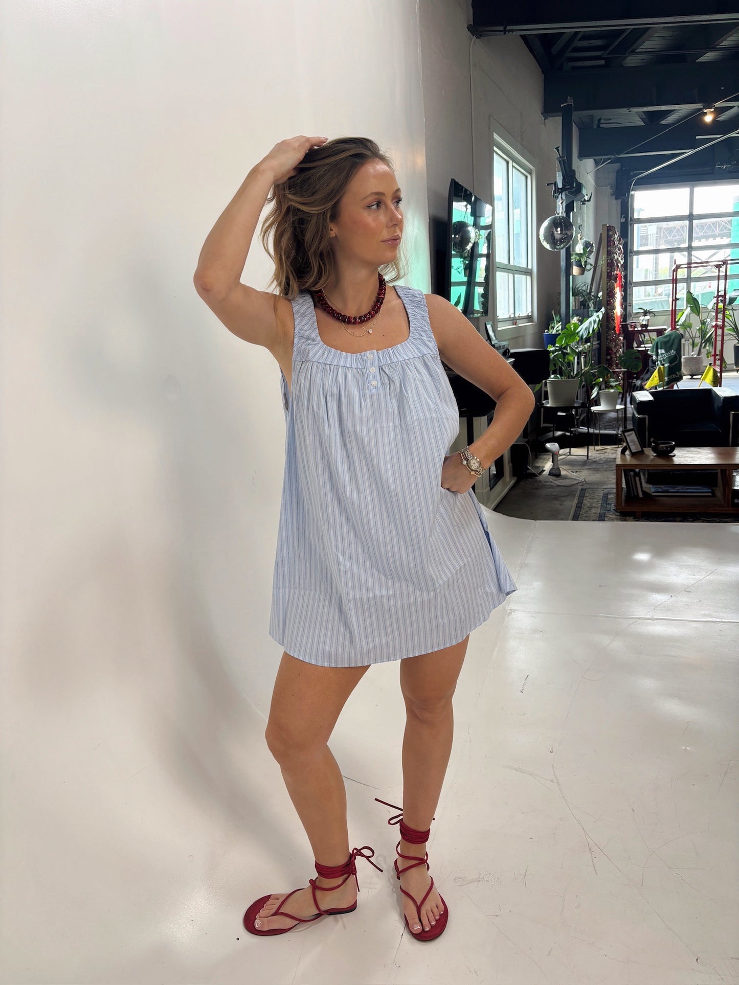 Randy Striped Swing Mini Dress