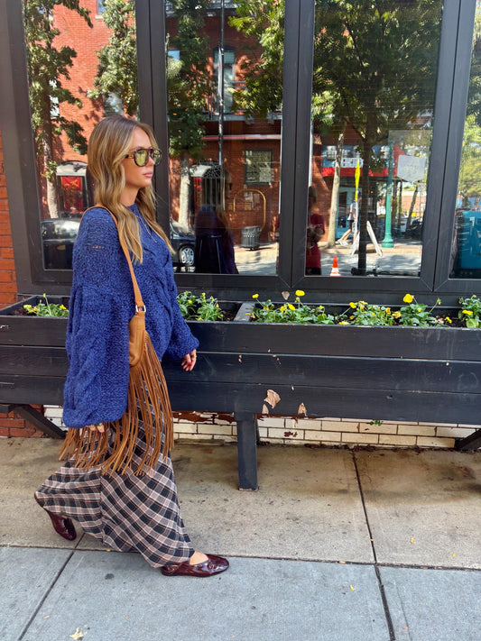 Navy Chunky Knit Sweater