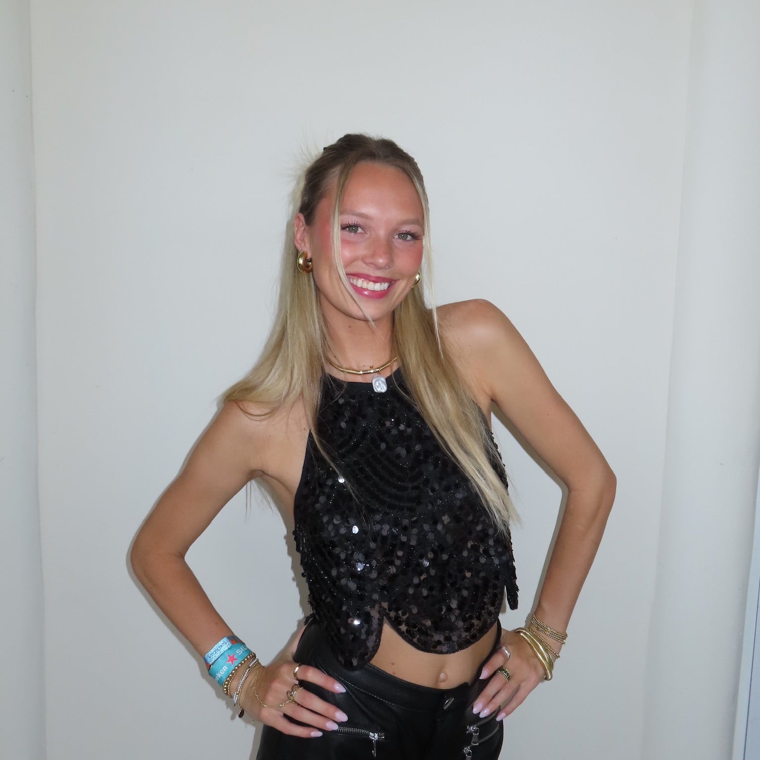 Sequin Halter Top